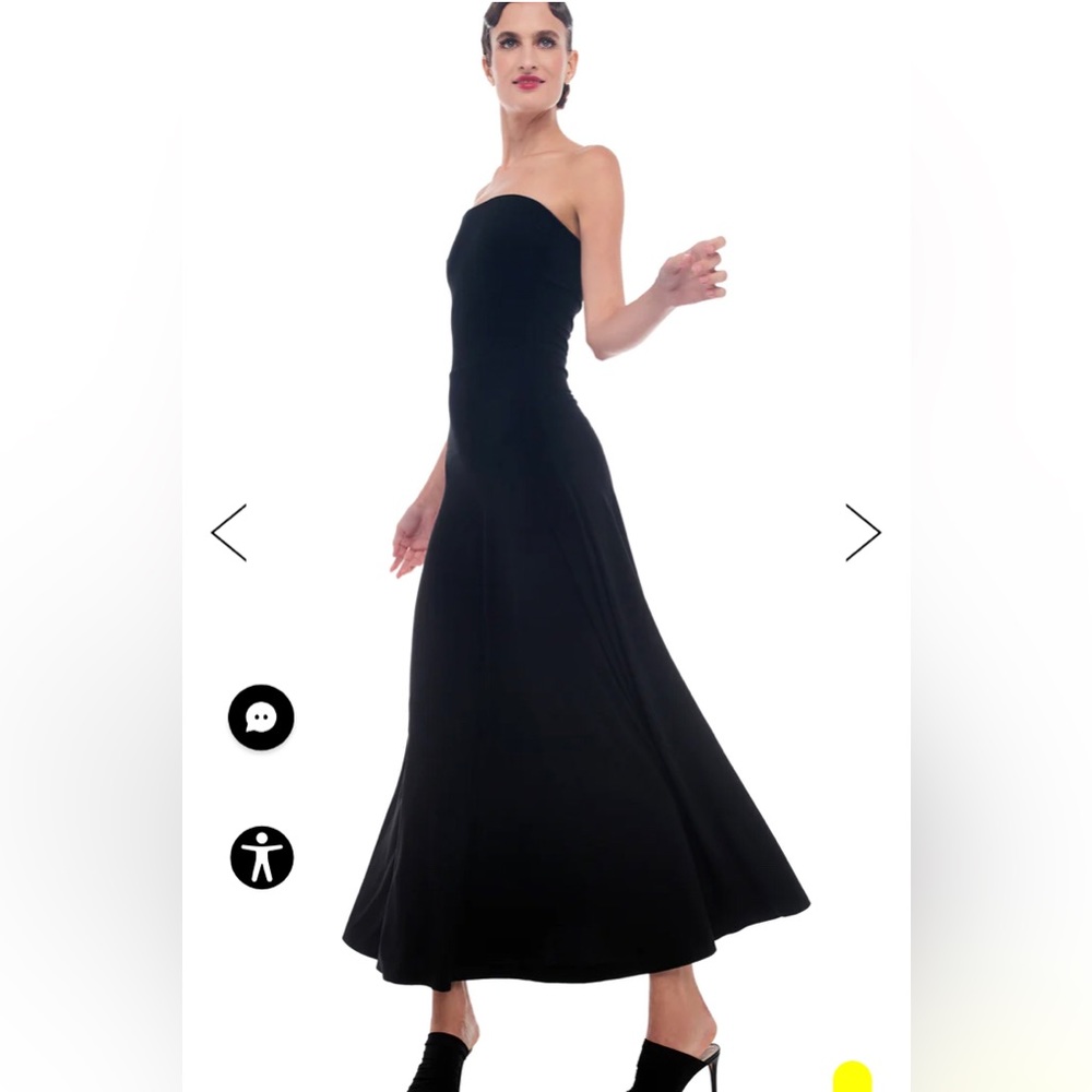 NWT Norma Kamali Strapless flare dress Black Size XL